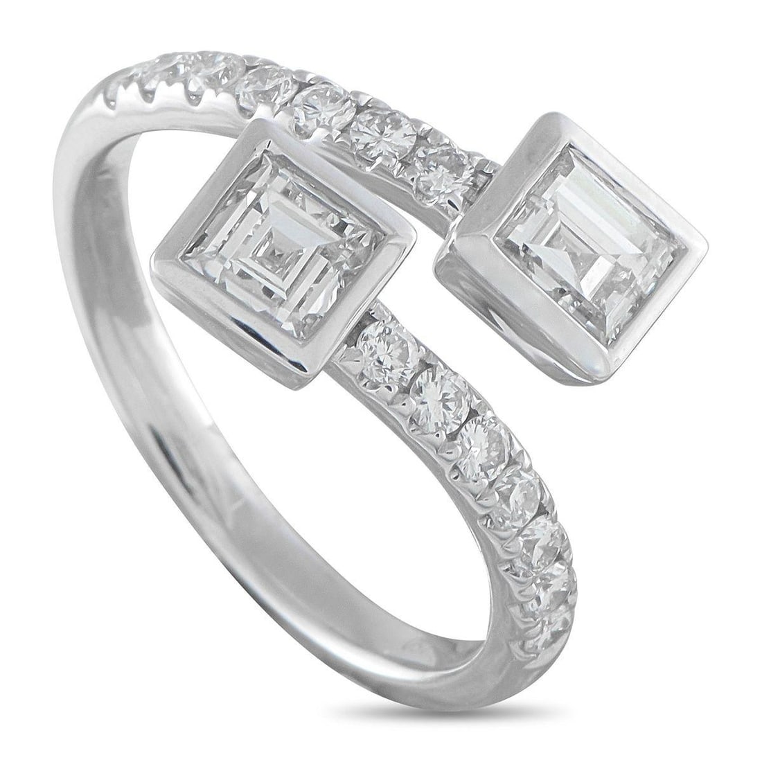 18K WHITE GOLD 1.42CT DIAMOND BYPASS RING (1 of 4)