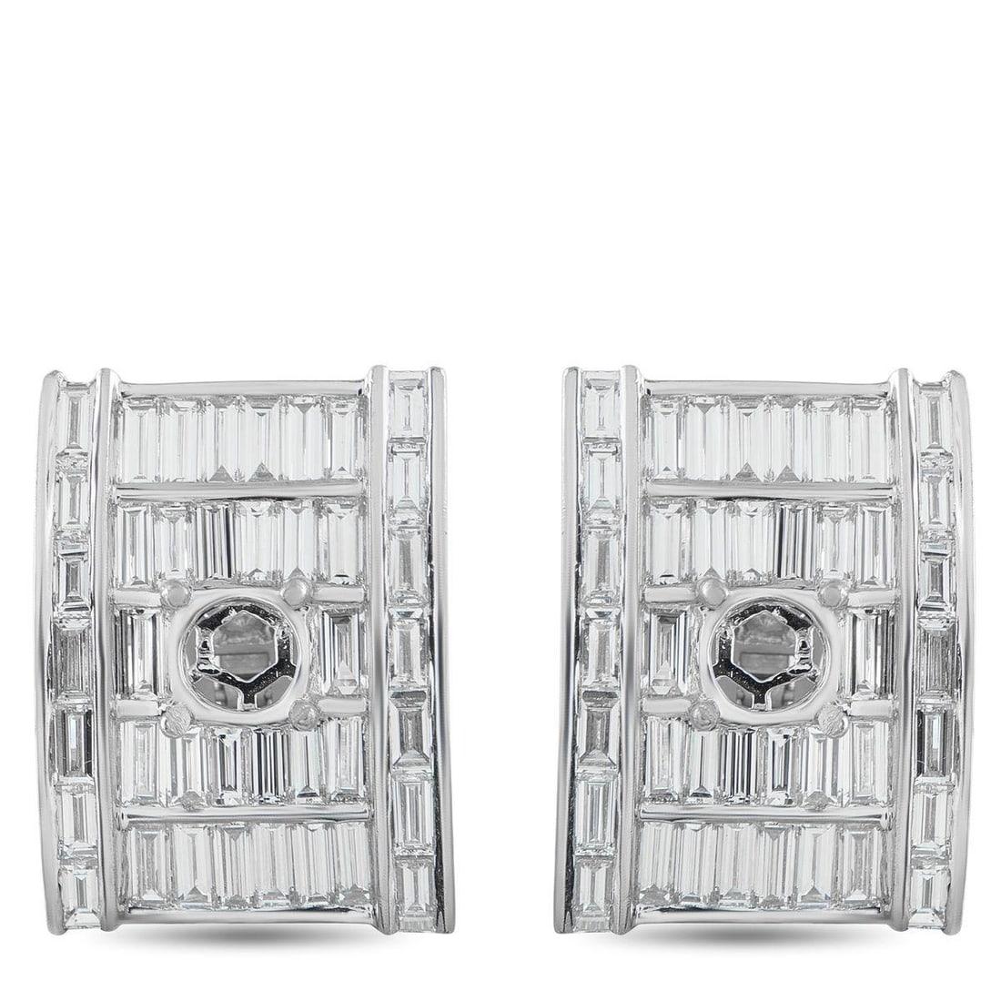 PLATINUM 8.45CT DIAMOND CLIP-ON EARRINGS (1 of 3)