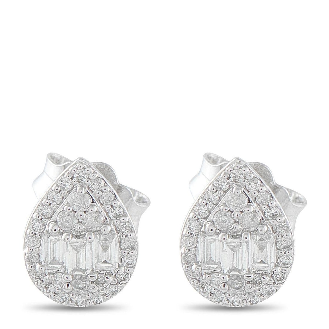14K WHITE GOLD 0.25CT DIAMOND EARRINGS (1 of 3)