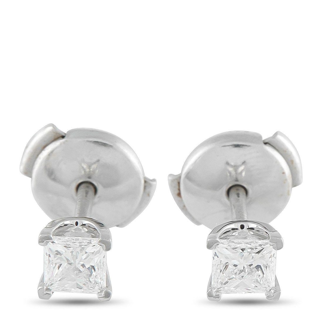 TIFFANY & CO. PLATINUM 0.64CT DIAMOND STUD EARRINGS (1 of 4)