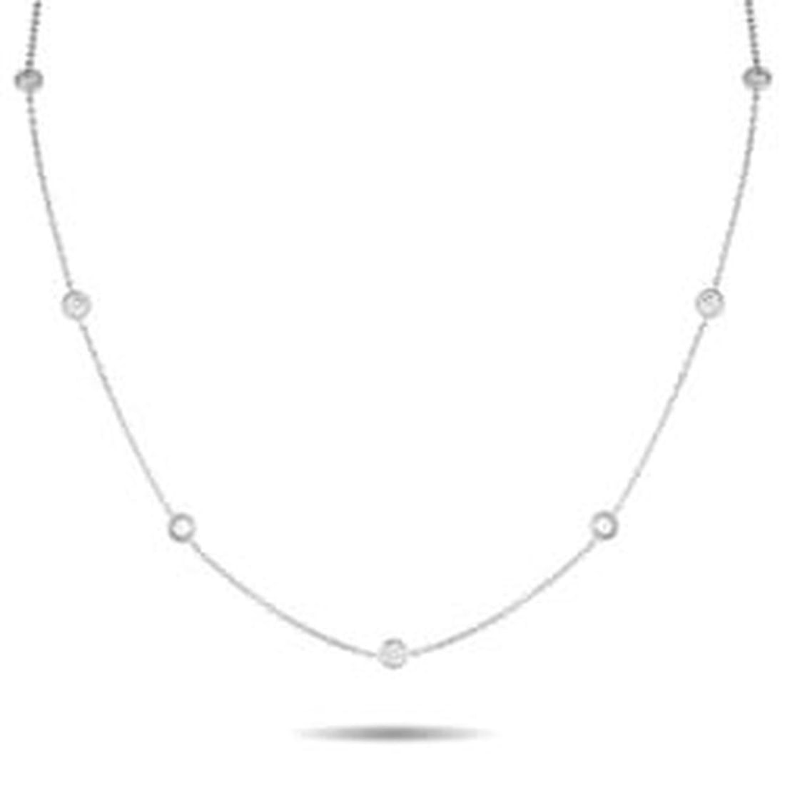 18K WHITE GOLD 1.75CT DIAMOND STATION NECKLACE (1 of 3)