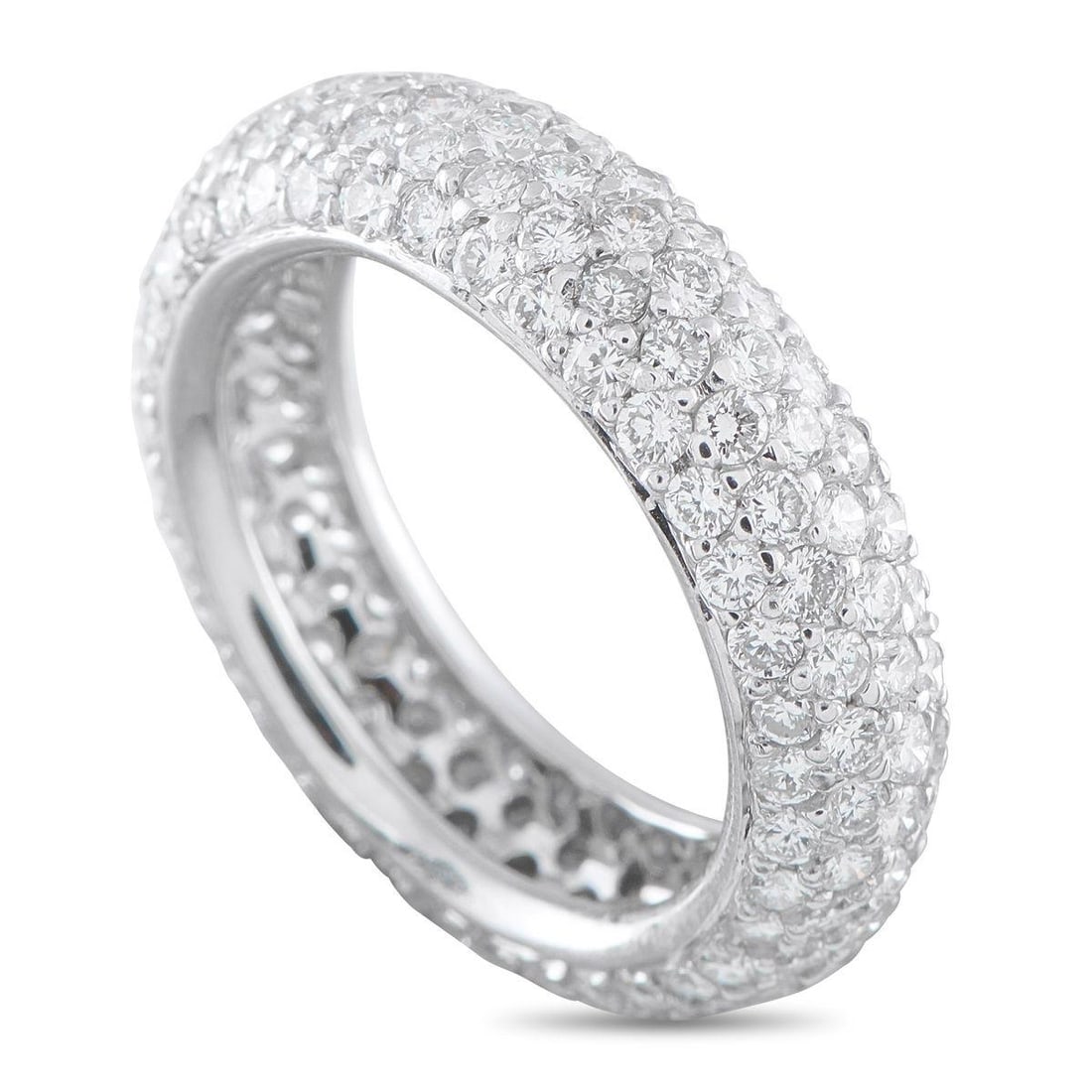 18K WHITE GOLD 3.50CT DIAMOND PAVE ETERNITY RING (1 of 4)