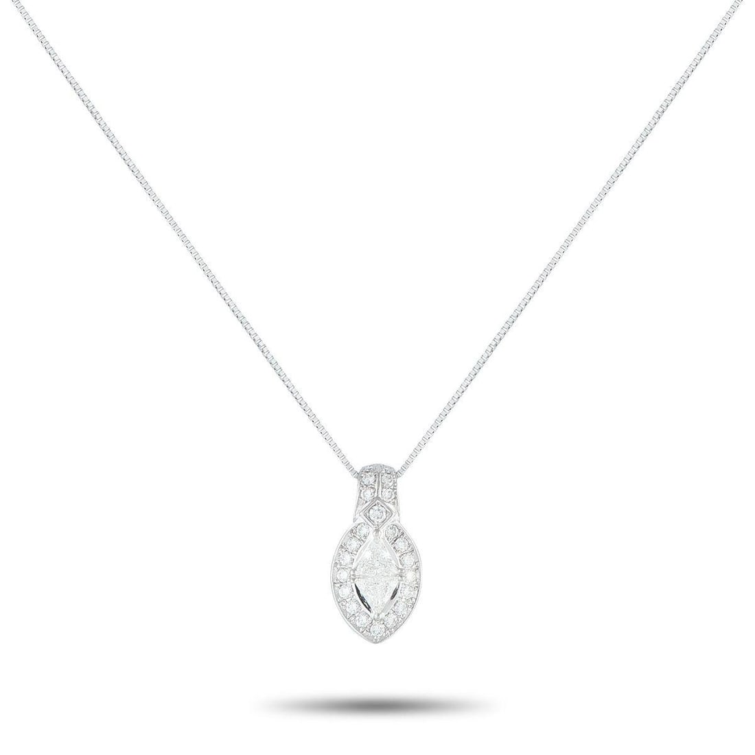 PLATINUM 0.65CT DIAMOND PENDANT NECKLACE (1 of 4)