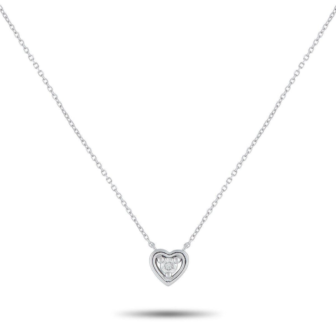 14K WHITE GOLD 0.10CT DIAMOND HEART PENDANT NECKLACE (1 of 4)