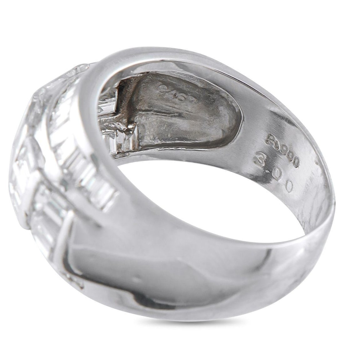 PLATINUM 3.0CT DIAMOND RING - 4