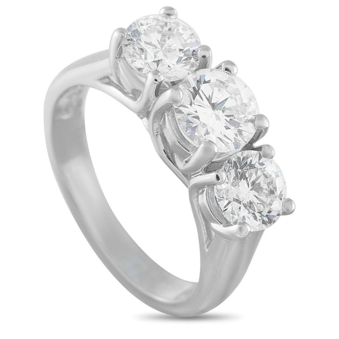 14K WHITE GOLD 2.35CT DIAMOND THREE-STONE RING (1 of 3)