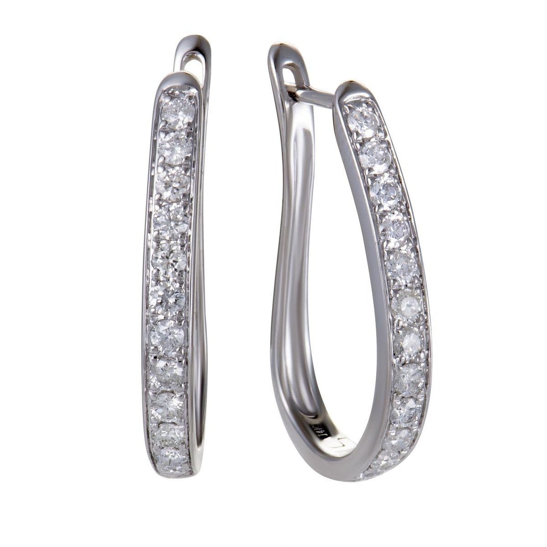 ~1CT 14K WHITE GOLD DIAMOND OVAL HOOP EARRINGS: Exquisitely designed in 14K white gold, these sensational earrings are an absolute beauty! The gorgeous earrings are embellished in dazzling 1.00ct diamonds that add opulence and glam to the stunning 