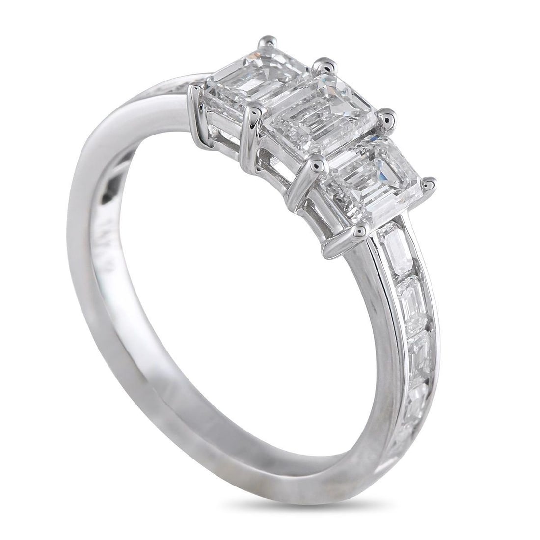 14K WHITE GOLD 2.0CT LAB-GROWN DIAMOND RING: This impeccably crafted ring will never go out of style. A trio of Lab Grown Diamonds make a statement at the center of the design and extend onto the 14K White Gold band. Together, it showcases Lab G