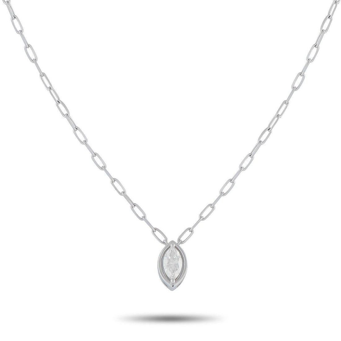 18K WHITE GOLD 0.50CT DIAMOND PENDANT NECKLACE (1 of 4)
