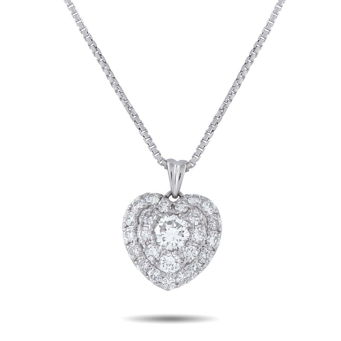 PLATINUM 1.12CT DIAMOND PENDANT NECKLACE (1 of 4)