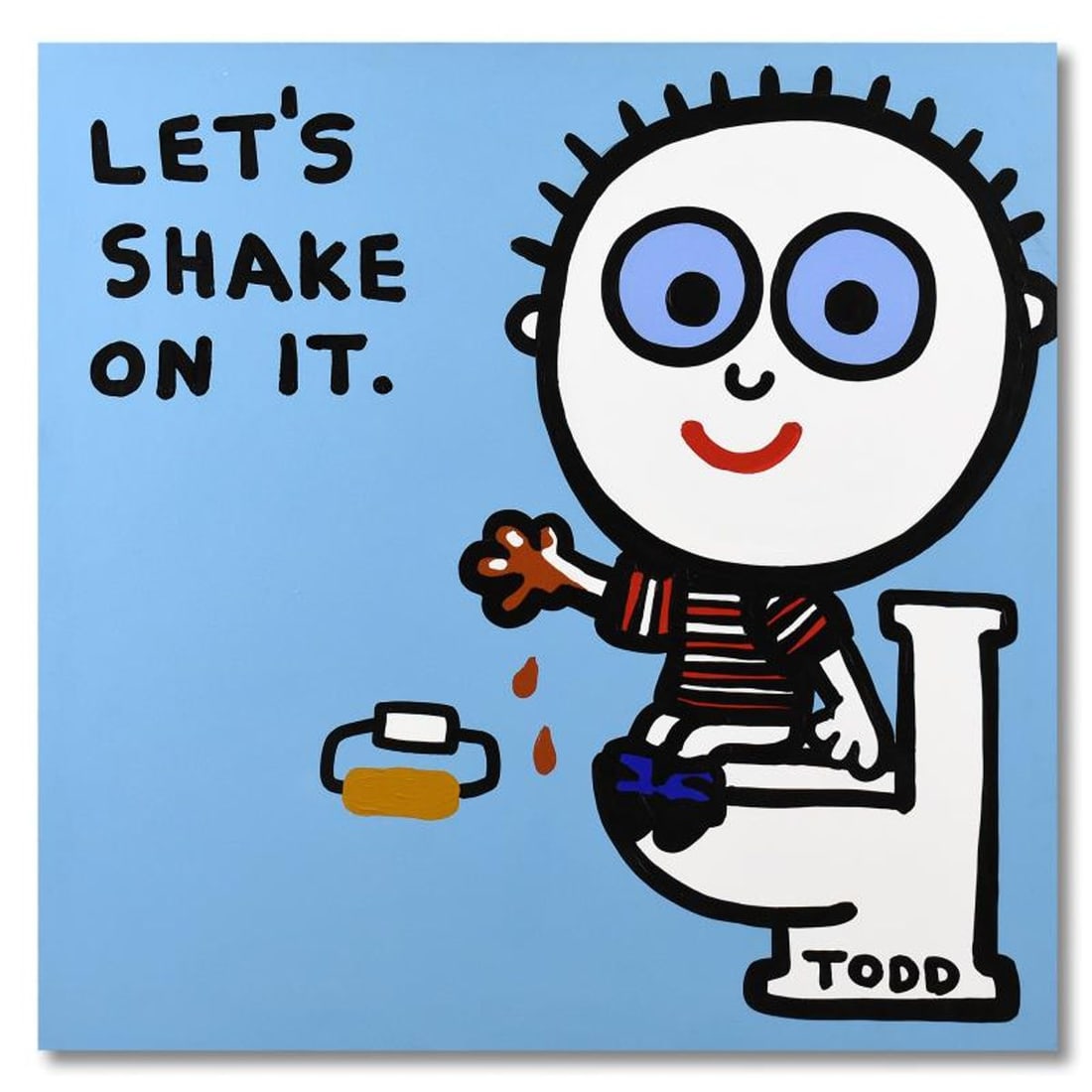 Todd Goldman, "Lets Shake On It" Original Acrylic Painting on Gallery Wrapped Canvas, Hand Signed (1 of 1)