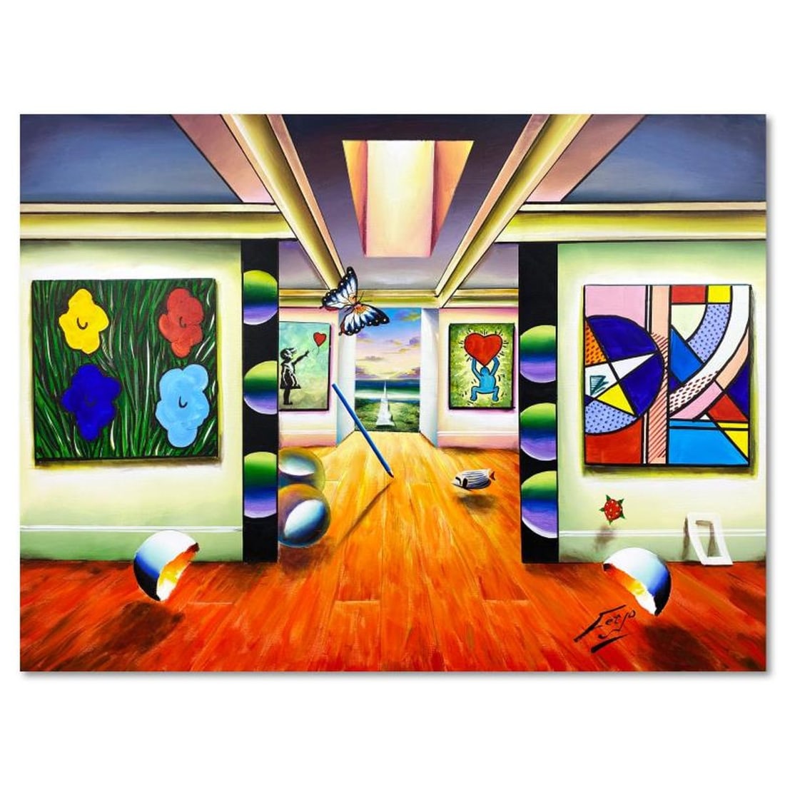 Ferjo, Original Acrylic Painting on Canvas, Hand Signed with Letter of Authenticity: This is an original acrylic painting on stretched canvas by Ferjo, hand signed by the artist. Includes Letter of Authenticity. Measures approx. 30" x 40" (image).