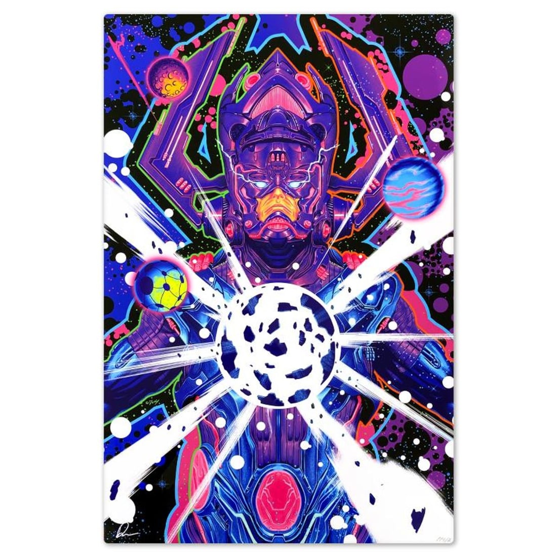Marvel Comics & Doaly, "Galactus: The Devourer Variant" Limited Edition on Aluminum, PP Numbered 1/2: Galactus: The Devourer Variant is a limited edition giclee on aluminum from Marvel Comics and Doaly, PP numbered 1/2 and bearing the authorized signature of the artist. Includes Letter of