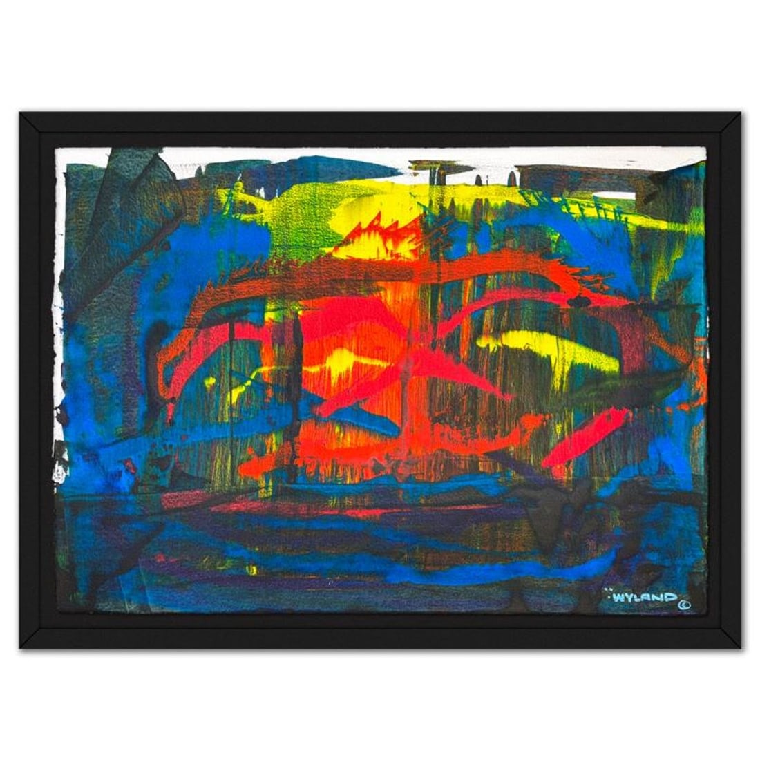 Wyland, Framed Original Watercolor Painting, Hand Signed with Letter of Authenticity.: This is an original watercolor painting on paper by Wyland, hand signed by the artist. This piece comes custom framed. Includes Letter of Authenticity. Measures approx. 34" x 48" (frame), 26" x 40"