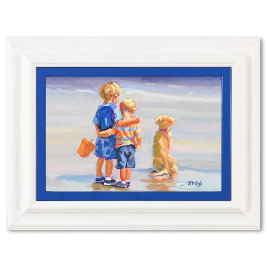 Lucelle Raad, "Buddies" Framed Original Acrylic Painting on Board, Hand Signed with Letter of (1 of 3)
