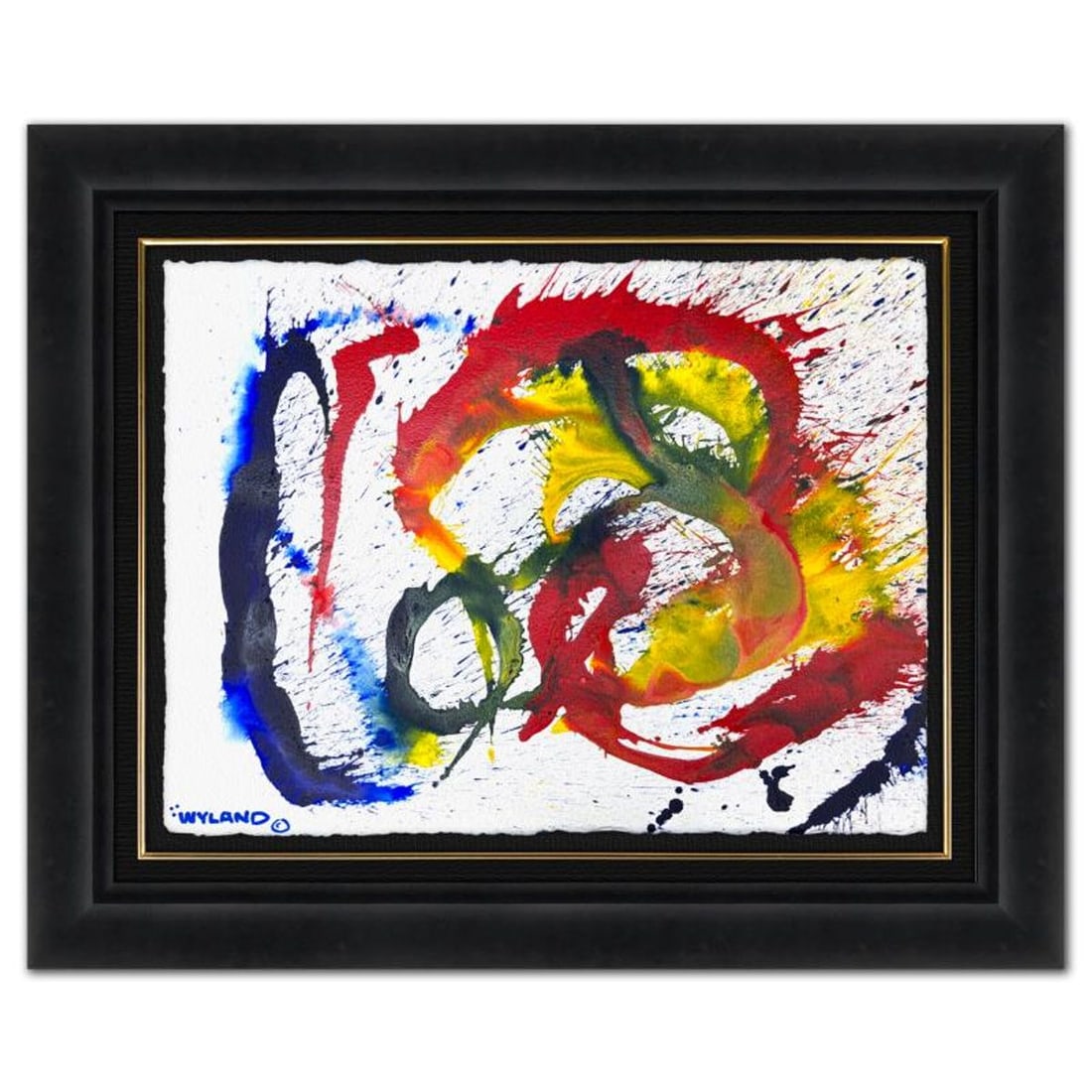 Wyland, "Untitled Abstract" Framed Original Painting on Paper, Hand Signed with Letter of: This is an original watercolor painting on paper by Wyland, hand signed by the artist. This piece comes custom framed. Includes Letter of Authenticity. Measures approximately 31" x 38.5" x (framed), 2