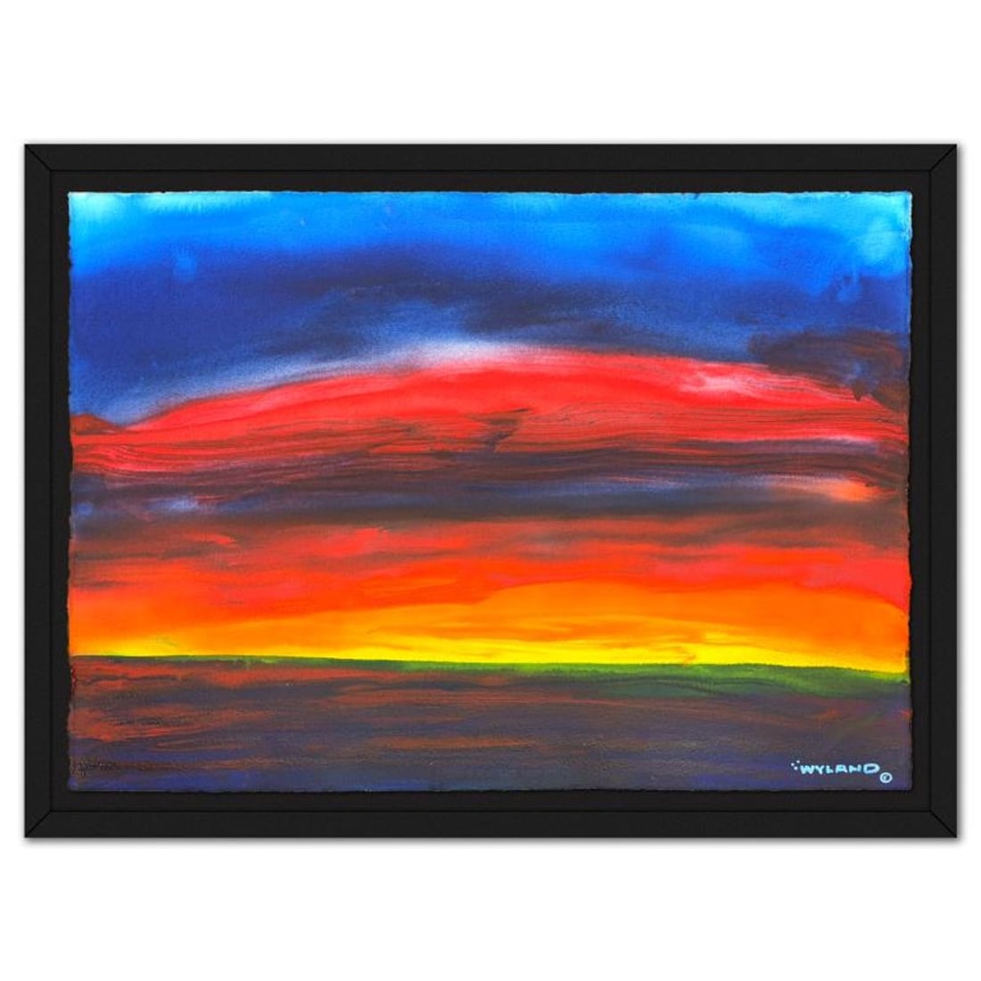 Wyland, Framed Original Watercolor Painting, Hand Signed with Letter of Authenticity.: This is an original watercolor painting on paper by Wyland, hand signed by the artist. This piece comes custom framed. Includes Letter of Authenticity. Measures approx. 34" x 48" (frame), 26" x 40" (i