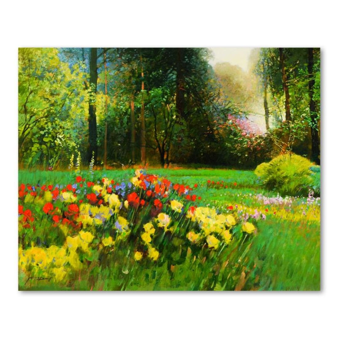 Ming Feng, "Timberland" Original Oil Painting on Canvas, Hand Signed with Letter of Authenticity.: Timberland is an original oil painting on stretched canvas by Ming Feng, hand signed by the artist. Includes Letter of Authenticity. Measures approx. 30" x 24" (image).