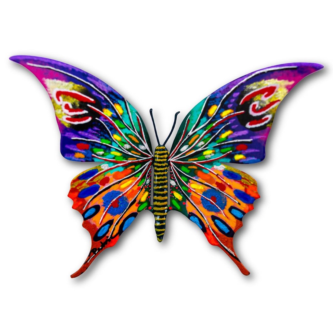 Patricia Govezensky- Original Painting on Cutout Steel "Butterfly": Artist: Patricia Govezensky. Medium: Original Painting on Cutout Steel. Title: Butterfly. Size: 5" x 8". Signature: Hand Signed by the artist. Certificate of Authenticity: Is included. Reference#: