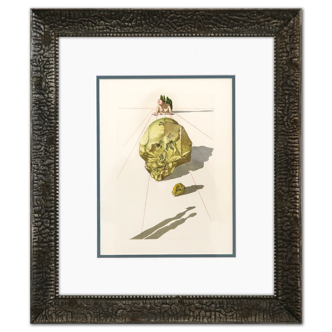 Salvador Dali- Original Color Woodcut on B.F.K. Rives Paper "Inferno 23" (1 of 2)