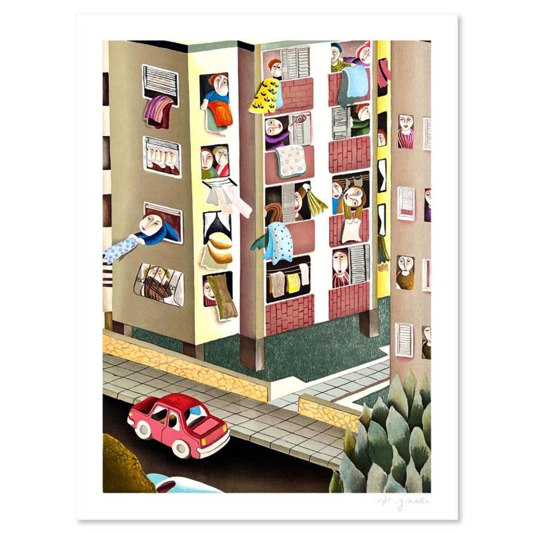 Yuval Mahler, Limited Edition Serigraph, Hand Signed and Numbered with Letter of Authenticity.: This is a limited edition serigraph on paper by Yuval Mahler. The piece comes hand signed by the artist, numbered, and with a letter of authenticity. Measures approximately 6" x 8.5". Reference#: