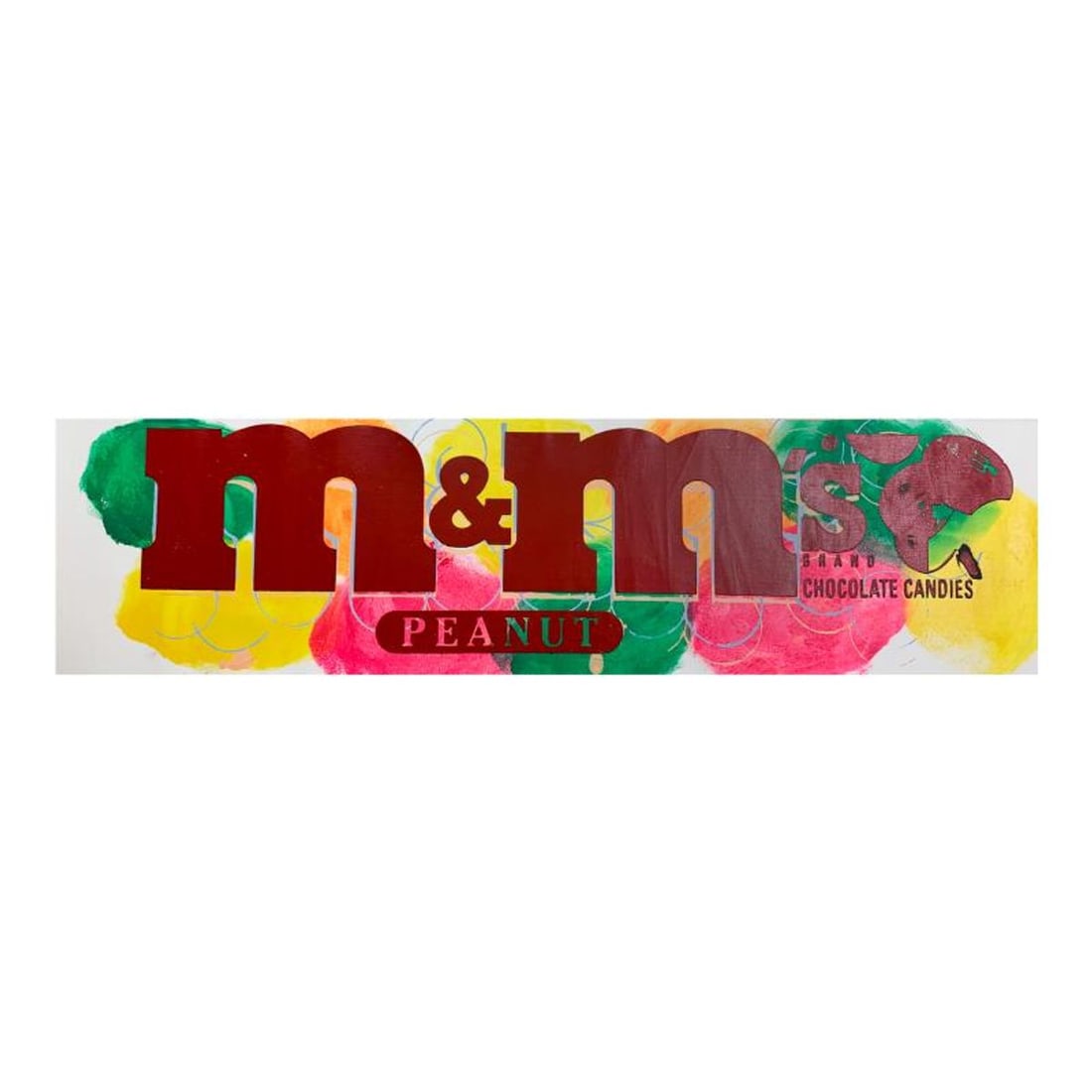 Steve Kaufman (1960-2010), "M&Ms Peanut" Hand Signed and Numbered Limited Edition Hand Pulled: M&Ms Peanut Candy is limited edition hand pulled silkscreen unique mixed media on canvas by Andy Warhol protege Steve Kaufman (1960-2010). This piece is numbered and hand signed inverso and includes a