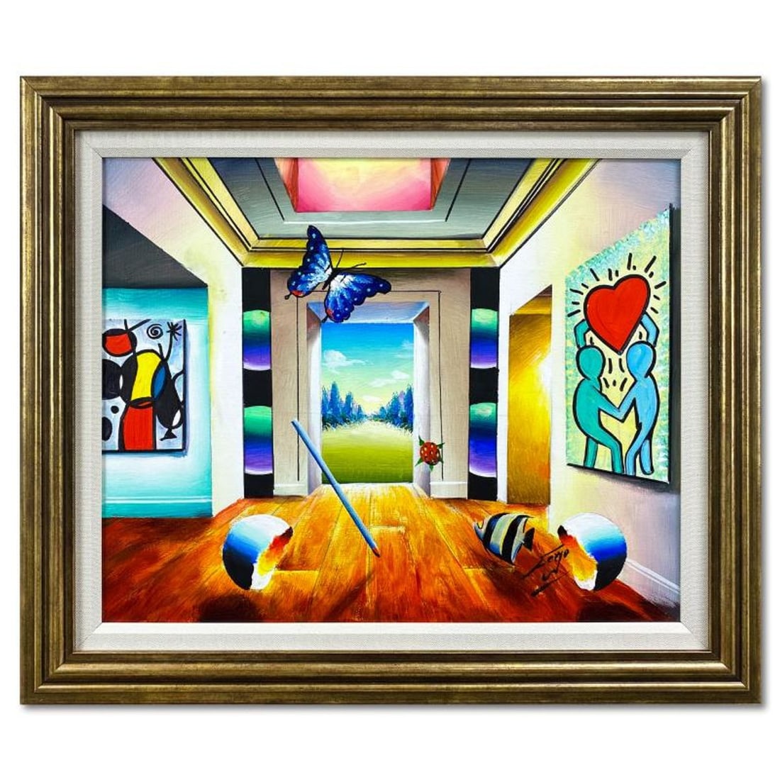 Ferjo, Framed Original Oil Painting on Canvas, Hand Signed with Letter of Authenticity: This is an original oil painting on canvas by Ferjo, hand signed by the artist. This piece comes custom framed. Includes Letter of Authenticity. Measures approx. 21" x 25" (frame), 15.5" x 19.5"