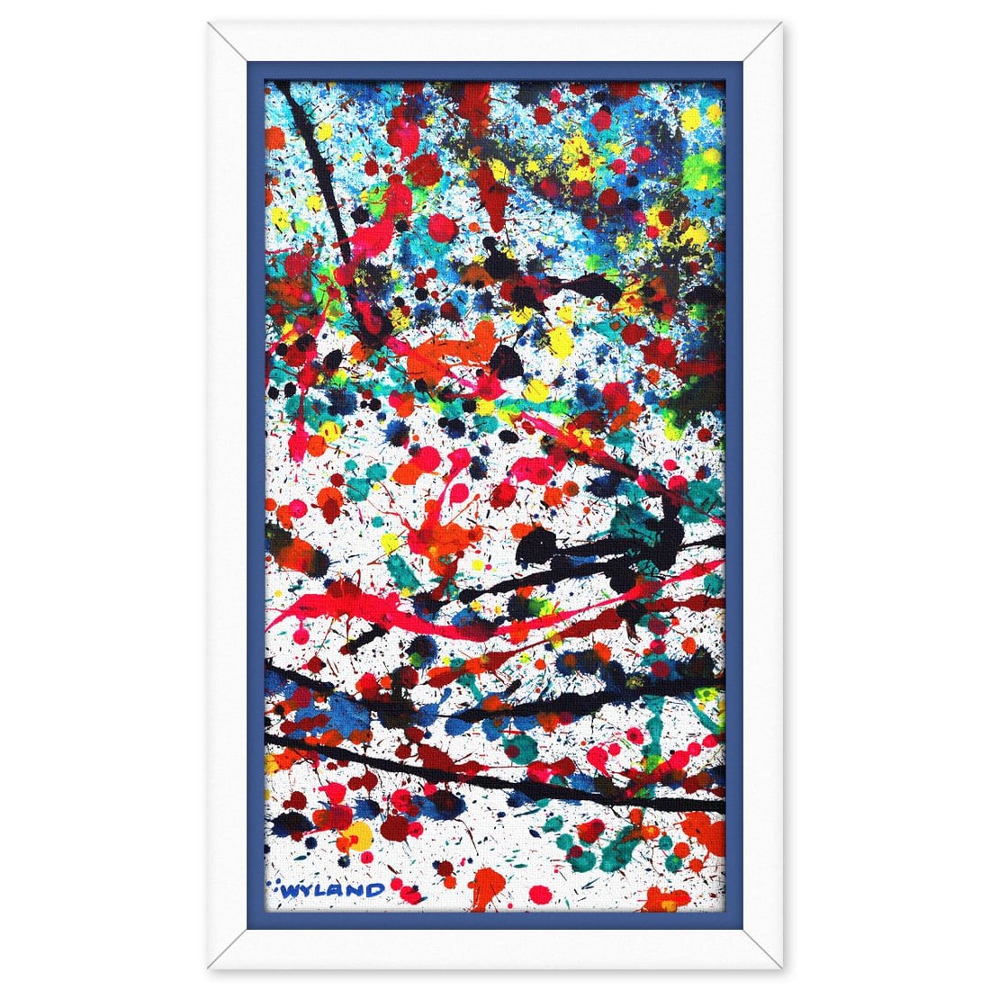 Wyland- Original Painting on Canvas "Abstract": Artist: Wyland. Medium: Original Painting on Canvas. Title: Abstract. Size: 31" x 17.5". Measures approx. 36" x 22" (framed). Signature: Hand signed. Certificate of Authenticity: Is included.