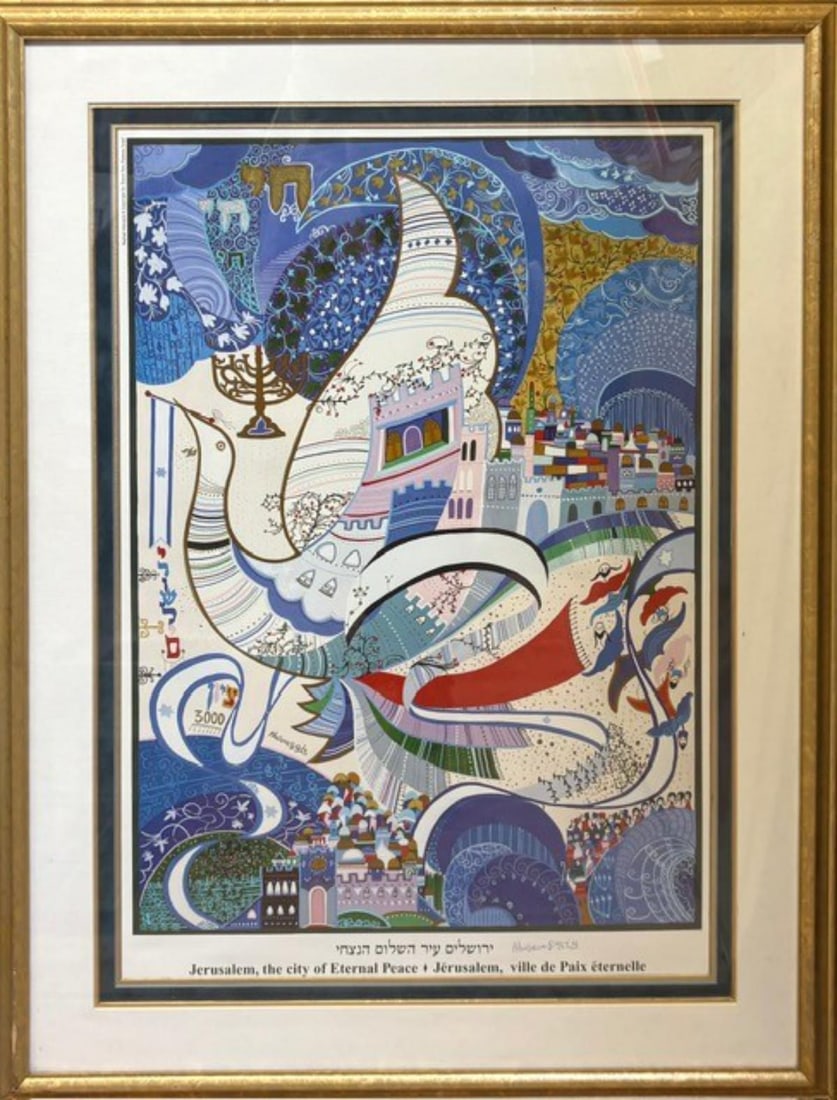 Raphael Abecassis- Print on paper: Artist: Raphael Abecassis. Medium: Print on paper. Measures approx. 24" x 34" (framed). Signature: Hand Signed. Reference#: 27897.