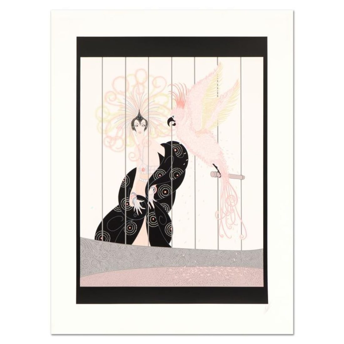 Erte (1892-1990), "The Bird Cage" Hand Signed Limited Edition Serigraph, Numbered VI/CXXIV with (1 of 2)