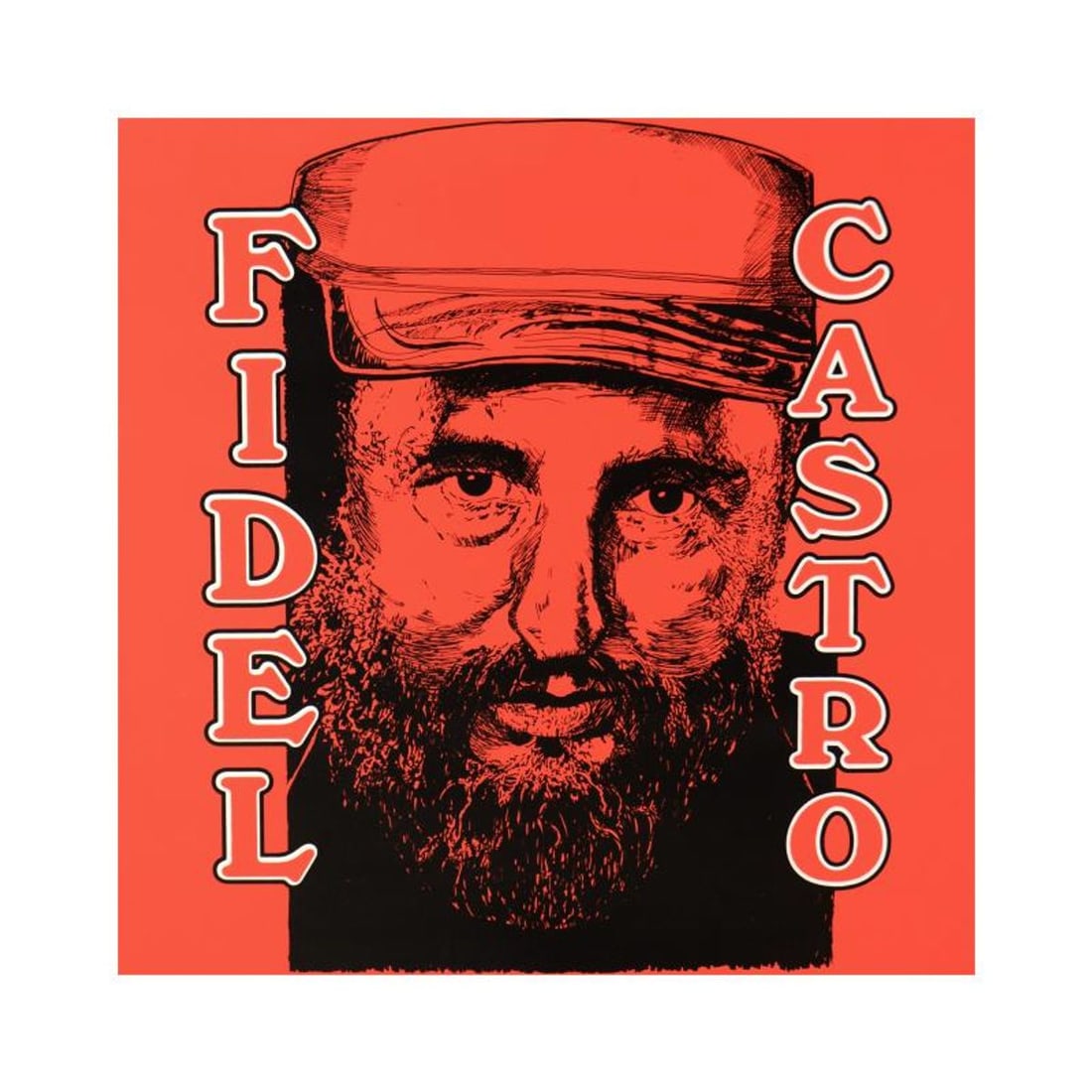 Steve Kaufman (1960-2010), "Fidel Castro" Hand Pulled Limited Edition Silkscreen on Canvas from an (1 of 3)