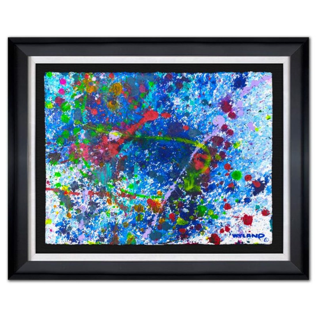 Wyland, "Untitled Abstract" Framed Original Painting on Paper, Hand Signed with Letter of (1 of 2)