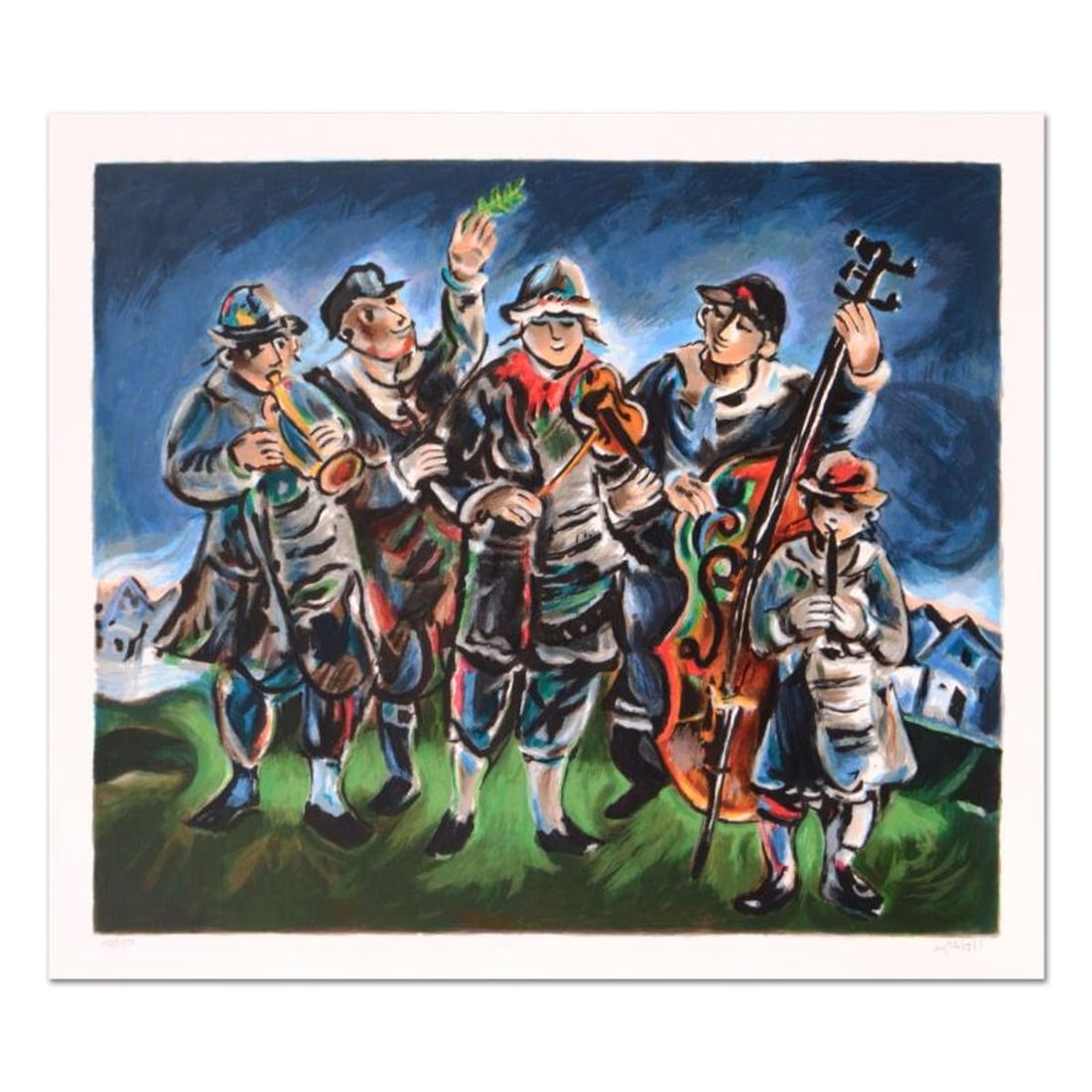 Yosl Bergner (1920-2017), "Klezmer" Limited Edition Lithograph, Numbered and Hand Signed with (1 of 2)