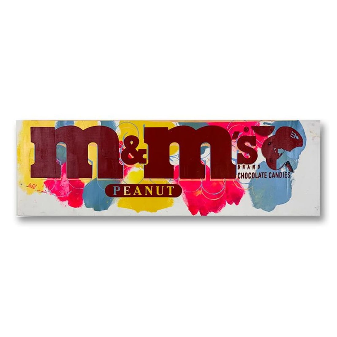 Steve Kaufman (1960-2010), "M&Ms Peanut" Hand Signed and Numbered Limited Edition Hand Pulled: M&Ms is a limited edition hand pulled silkscreen mixed media on canvas by Andy Warhol protege Steve Kaufman (1960-2010). This piece is numbered and HC/50 and hand signed inverso. Includes letter of au