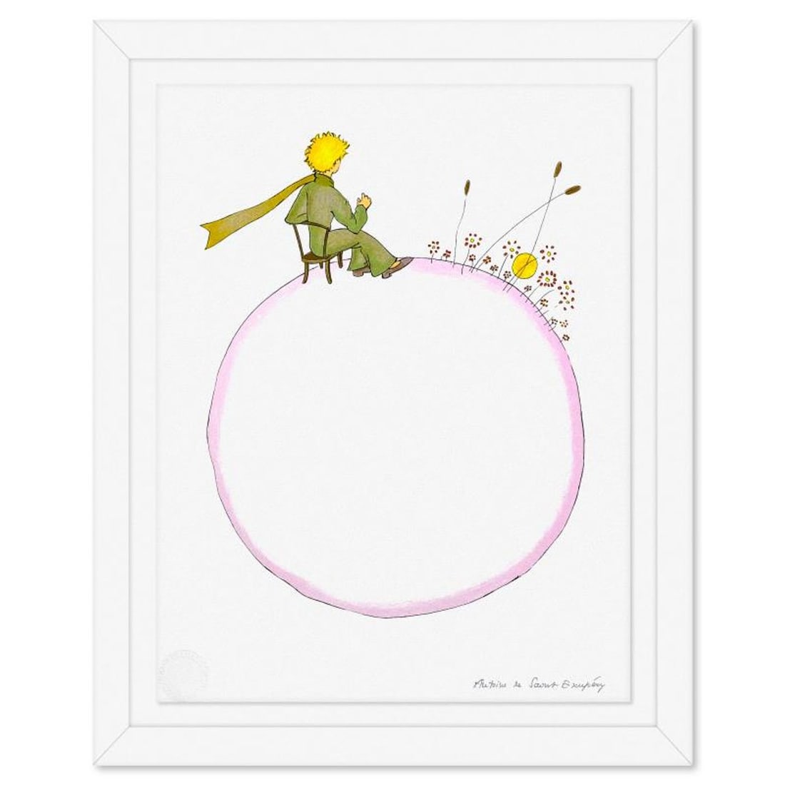 Antoine de Saint-Exupery 1900-1944 (After), "The Little Prince And The Sunset" Framed Limited (1 of 2)