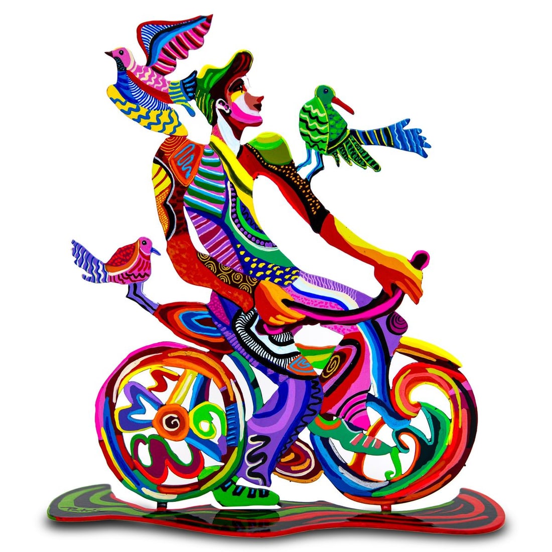 Patricia Govezensky- Original Free Standing Sculpture "Freedom Ride": Artist: Patricia Govezensky. Medium: Original Free Standing Sculpture. Title: Freedom Ride. Size: 13" x 10". Signature: Hand Signed by the artist. Certificate of Authenticity: Is included. Additional: