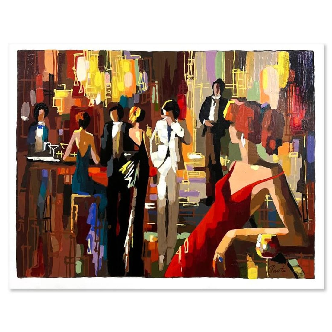 Nelly Panto, "Spotlights" Hand Signed Limited Edition Serigraph on Paper with Letter of: Spotlight is a limited edition serigraph on paper by Nelly Panto. The piece comes hand signed by the artist, numbered, and with a letter of authenticity. Measures approximately 11.5" x 15".