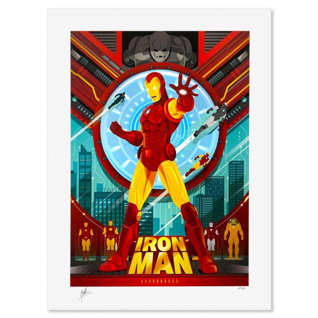 Marvel Comics & Mike Mahle, "Iron Man" Limited Edition, PP Numbered 3/4 and Signed with Letter of (1 of 2)