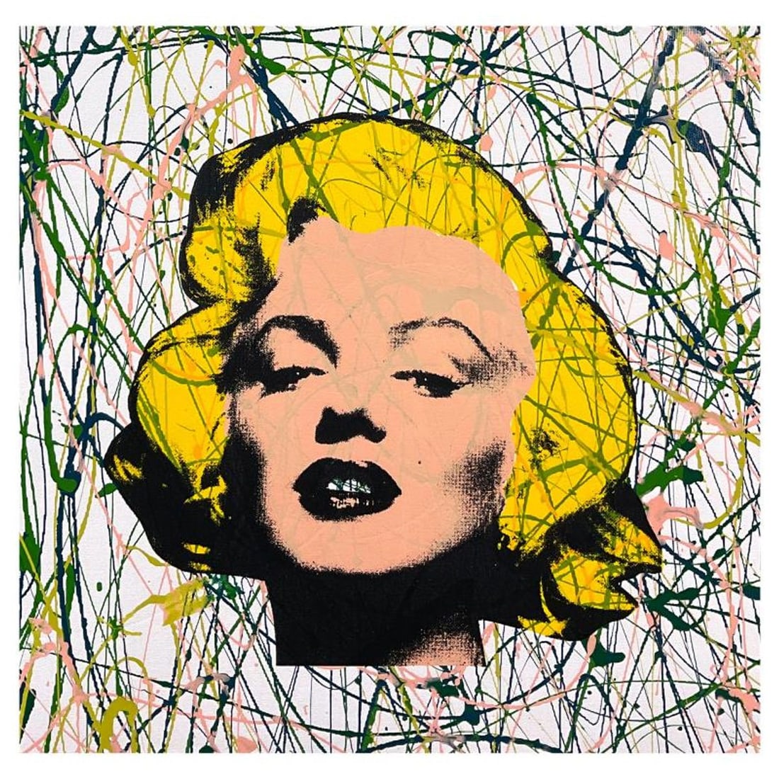 Steve Kaufman (1960-2010), "Marilyn" Hand Painted, Hand Pulled Unique Variation Silkscreen on (1 of 2)
