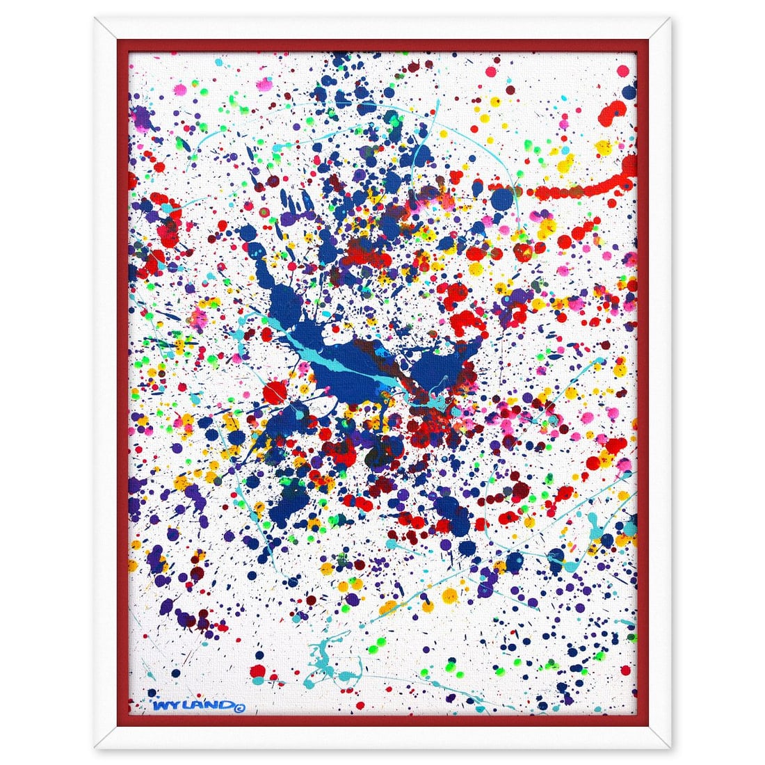 Wyland- Original Painting on Canvas "Abstract": Artist: Wyland. Medium: Original Painting on Canvas. Title: Abstract. Size: 40" x 30". Measures approx. 45" x 36" (framed). Signature: Hand signed. Certificate of Authenticity: Is included.