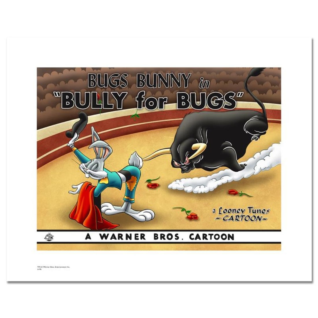 Looney Tunes, "Bully for Bugs III" Numbered Limited Edition with COA.: Bully for Bugs III is a licensed limited edition giclee on paper featuring classic Looney Tunes characters. This image was originally used as a "lobby card" displayed in theater lobbies to publicize
