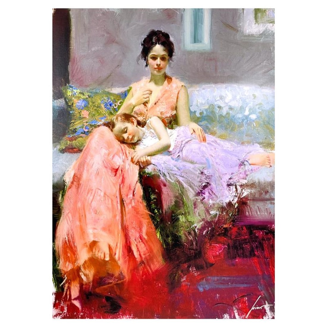 #1 in Edition - Pino (1939-2010), "Lily Sleep" Limited Edition on Canvas, HC Numbered 1/25 and Hand: Lily Sleep is a limited edition giclee on canvas by Pino (1939-2010), HC numbered 1/25 and hand signed by the artist. Includes Certificate of Authenticity. Measures approx. 40" x 30" (image).