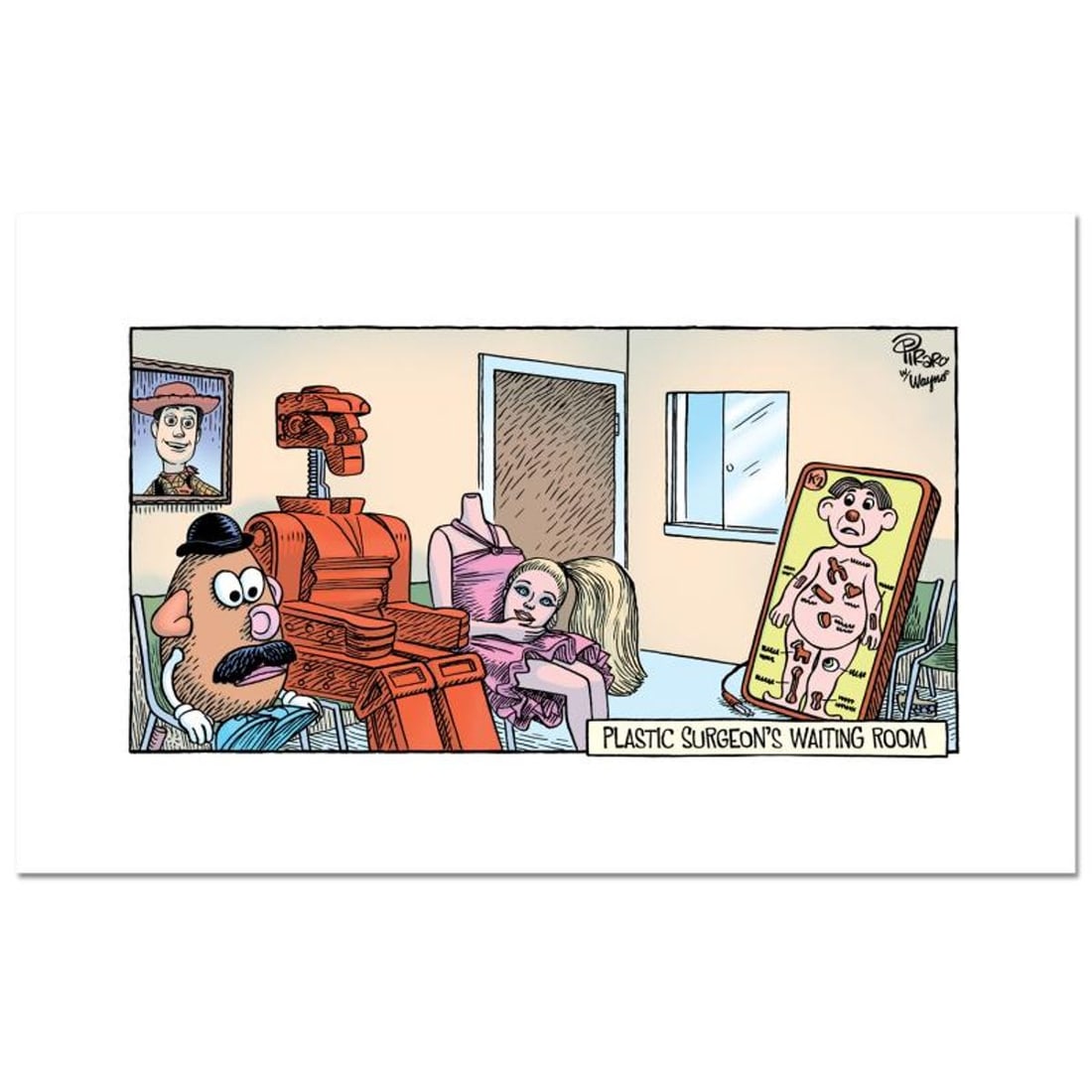 Bizarro, "Plastic Surgeon" Numbered Limited Edition Hand Signed by Creator Dan Piraro; Letter of (1 of 2)