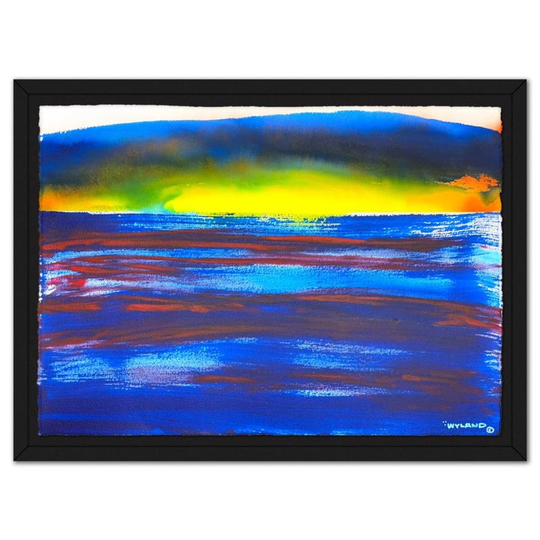 Wyland, Framed Original Watercolor Painting, Hand Signed with Letter of Authenticity.: This is an original watercolor painting on paper by Wyland, hand signed by the artist. This piece comes custom framed. Includes Letter of Authenticity. Measures approx. 34" x 48" (frame), 26" x 40" (i