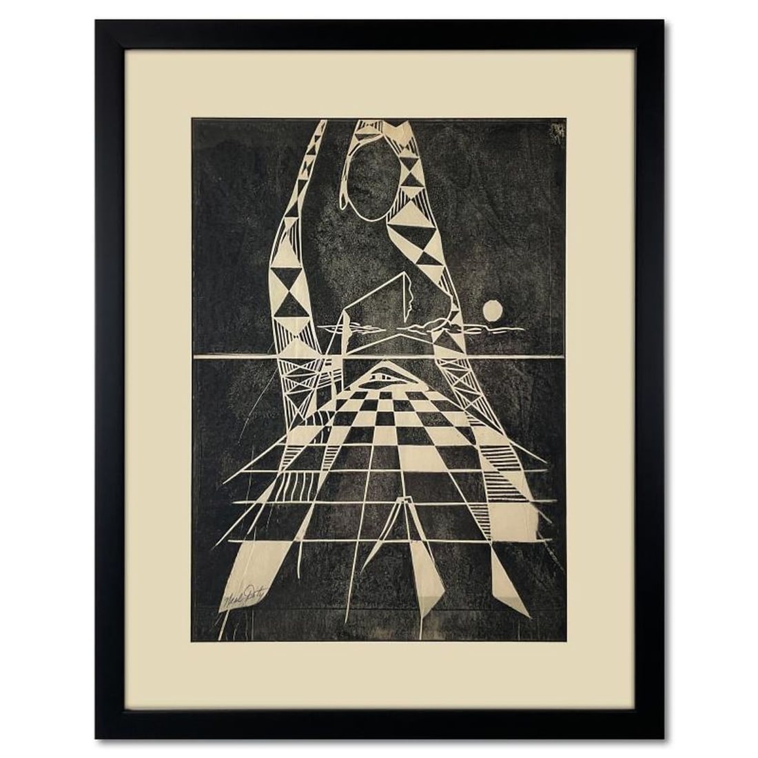 Neal Doty (1941-2016), Framed One-of-a-Kind Linocut, Hand Signed with Letter of Authenticity. (1 of 2)
