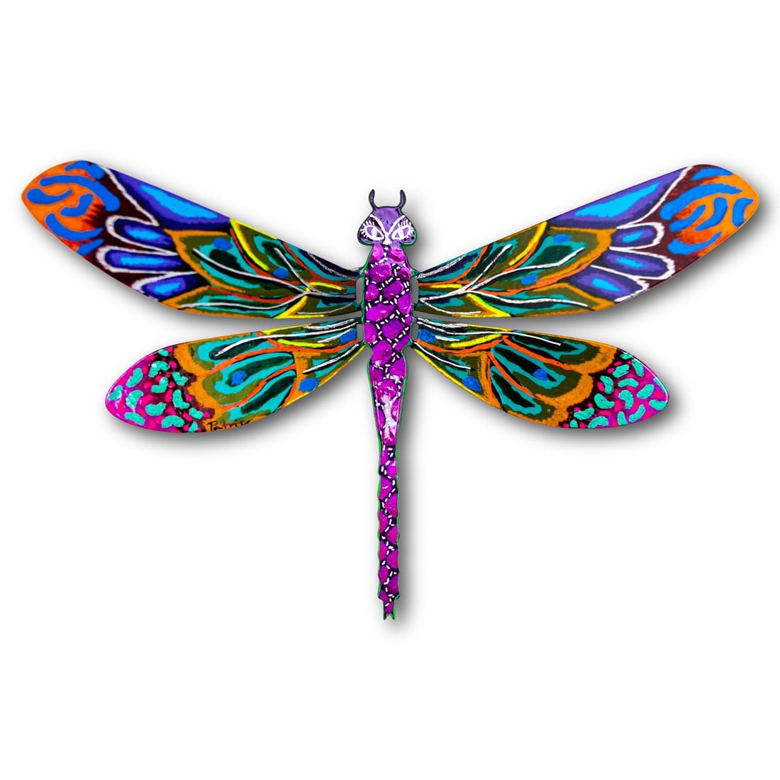 Patricia Govezensky- Original Painting on Cutout Steel "Dragonfly": Artist: Patricia Govezensky. Medium: Original Painting on Cutout Steel. Title: Dragonfly. Size: 7.5" x 12". Signature: Hand Signed by the artist. Certificate of Authenticity: Is included. Reference#: 