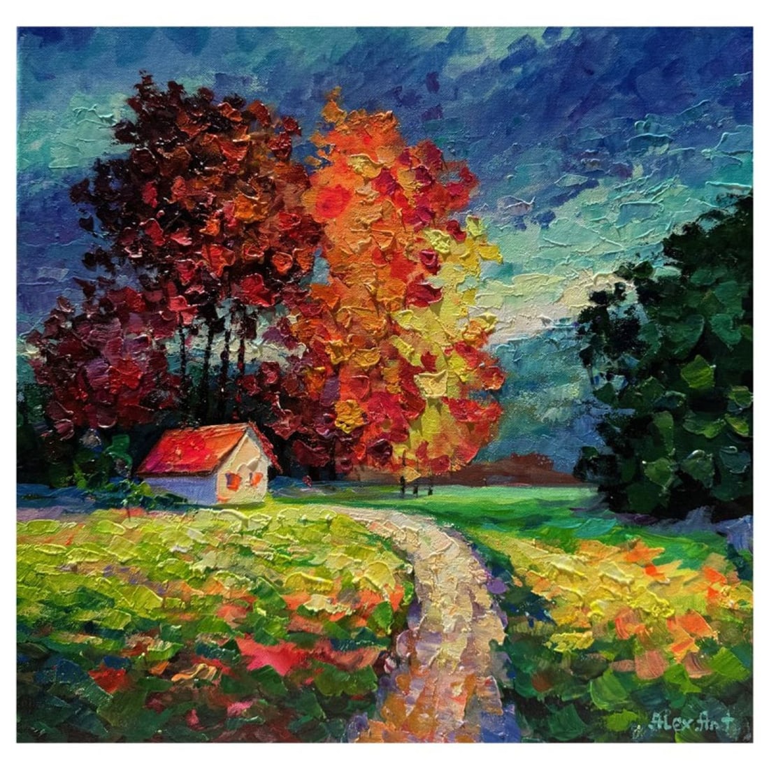 Alexander Antanenka, "Change Of Seasons" Hand Signed Original Painting on Canvas with Letter of (1 of 2)