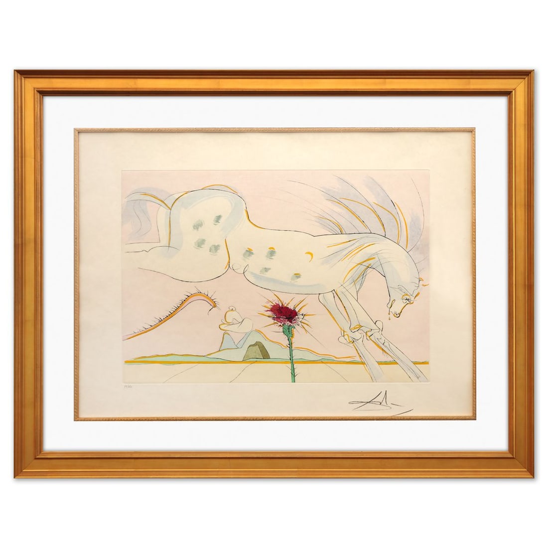 Salvador Dali- Original Lithograph "The Horse and the Wolf" (1 of 2)
