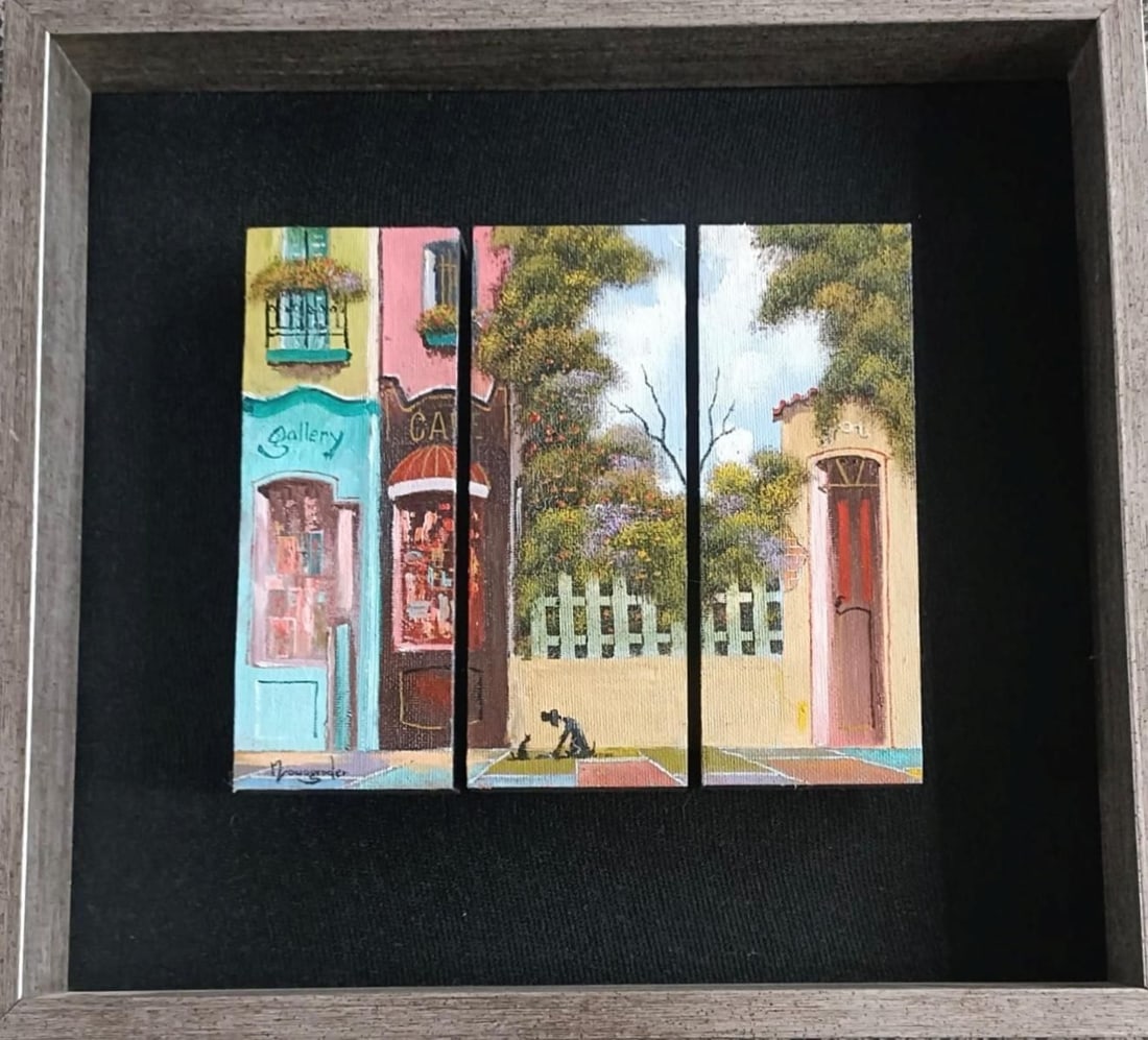 JACOV NOWOGRODER- Original oil on panel board: Artist: JACOV NOWOGRODER. Medium: Original oil on panel board. Size: 7" x 8". Reference#: 25190.