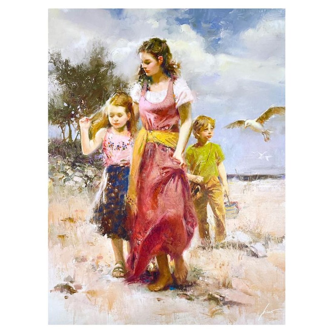 Pino (1939-2010) "Sea Spray" Limited Edition on Canvas, Numbered and Hand Signed with Certificate of: Sea Spray is a limited edition giclee on canvas by Pino (1939-2010), numbered and hand signed by the artist. Includes Certificate of Authenticity. Measures approx. 40" x 30" (image). Reference#: